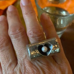 Dian Malouf ring with pearl